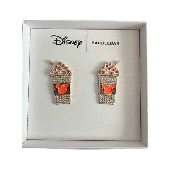 Baublebar Pumpkin Latte Mickey Mouse Earrings NEW - Picture 1 of 3